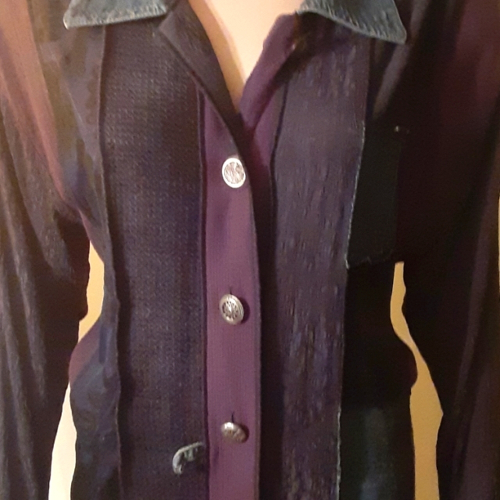 Rayon  and cotton blouse, size L.